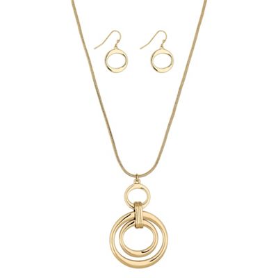 Designer gold oval link jewellery set